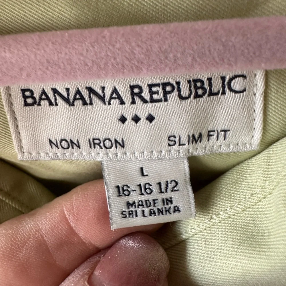 👔 Banana Republic Men’s Sage Green Non-Iron Slim Fit Button Down Shirt L